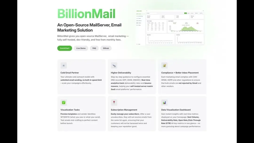 BillionMail:开源邮件营销解决方案,8分钟搭建专属邮件服务器