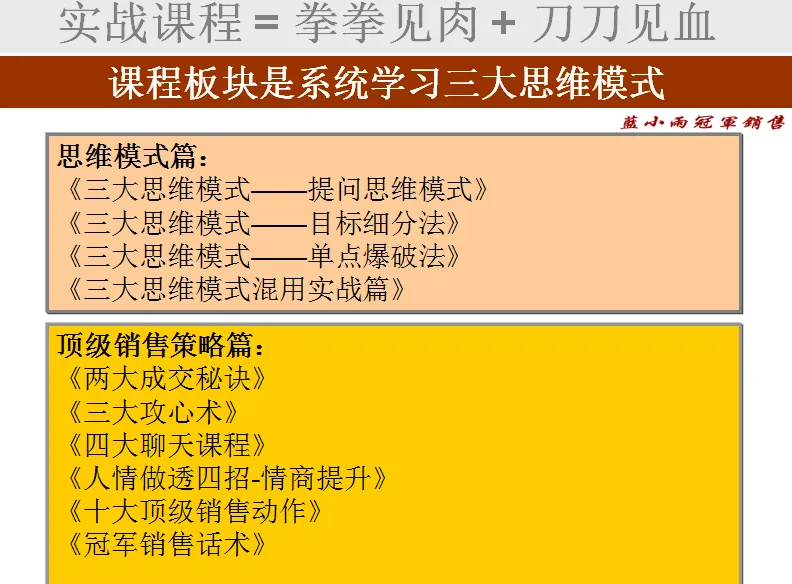 蓝小雨716销售特训介绍(系统学习三大思维模式+提升销售能力)