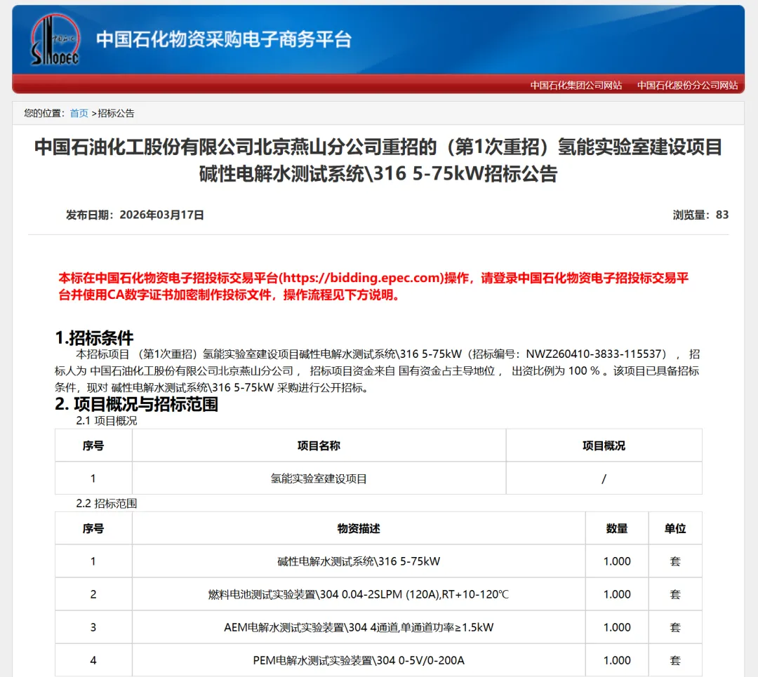 市场 | 装备+项目!中石化全面布局AEM制氢