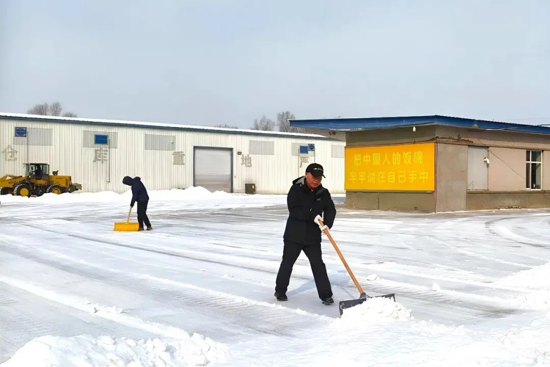 产业营销中心提前清雪防融冻 全力保障水稻顺利出库