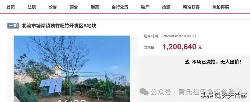 北流市一宗673㎡市场用地131万拍卖成交后遭悔拍