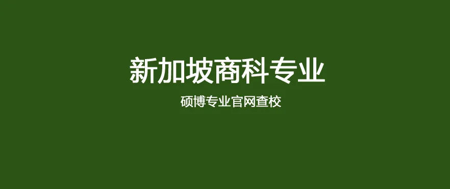 新!2026年 新加坡大学市场营销等15个商科专业MS+PHD硕博项目官网申请信息查校表(Excel版)