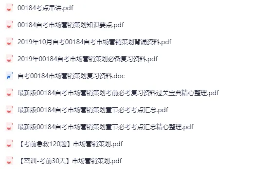 00184《市场营销策划》,复习资料+历年真题及答案
