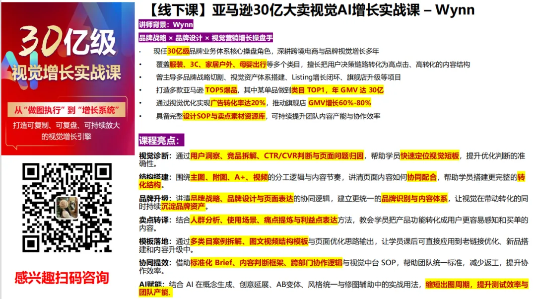 30亿大卖《AI视觉营销&转化提效》一次产品视觉的革新,实现3-5倍以上的增长!!!