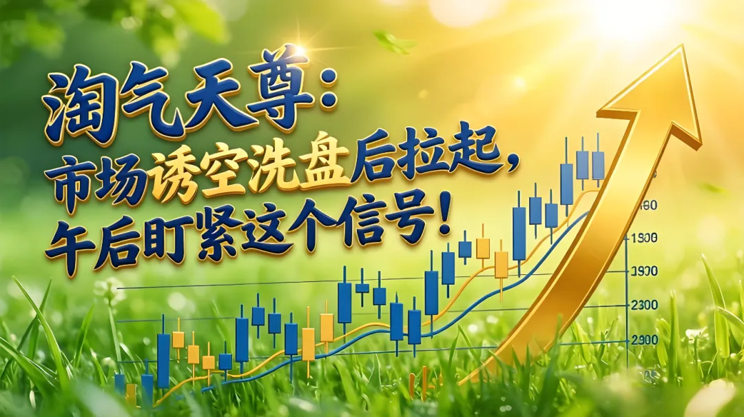 淘气天尊:市场诱空洗盘后拉起,午后盯紧这个信号!