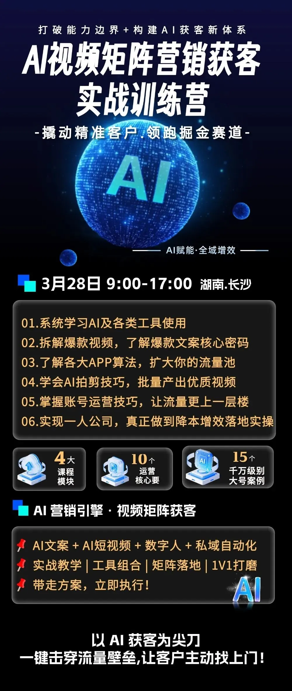 【周六开课】第26期AI视频矩阵营销获客实战营,私信锁定名额!