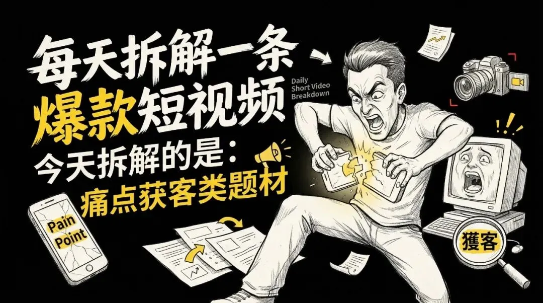 每天拆解一条爆款短视频:今天拆痛点获客类题材!