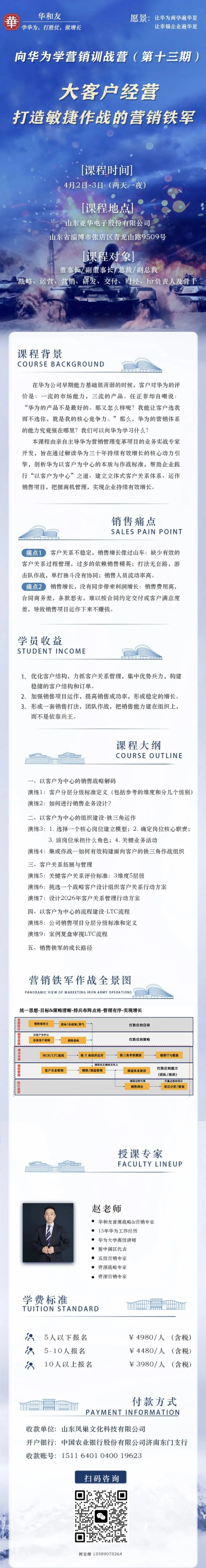 向华为学营销“大客户经营 打造敏捷作战的营销铁军”训战营(第十三期)火热报名中!