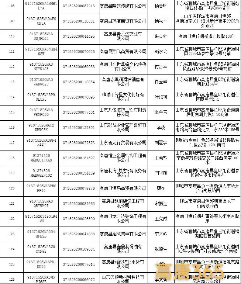 高唐县市场监督管理局行政处罚决定书送达公告