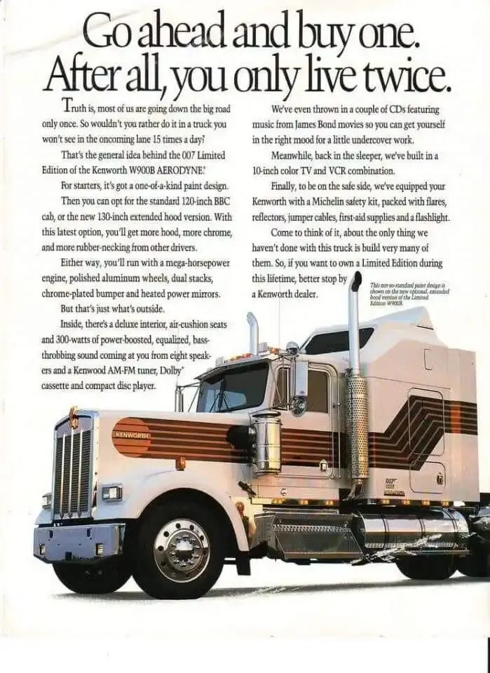 詹姆斯·邦德与泥头车——肯沃斯卡车营销经理回忆与007电影《杀人执照》合作经过