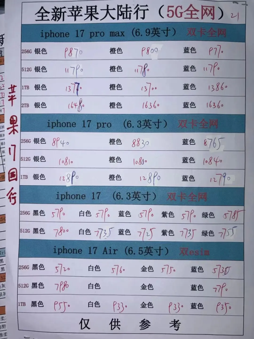 深圳华强北手机市场报价:3月21号