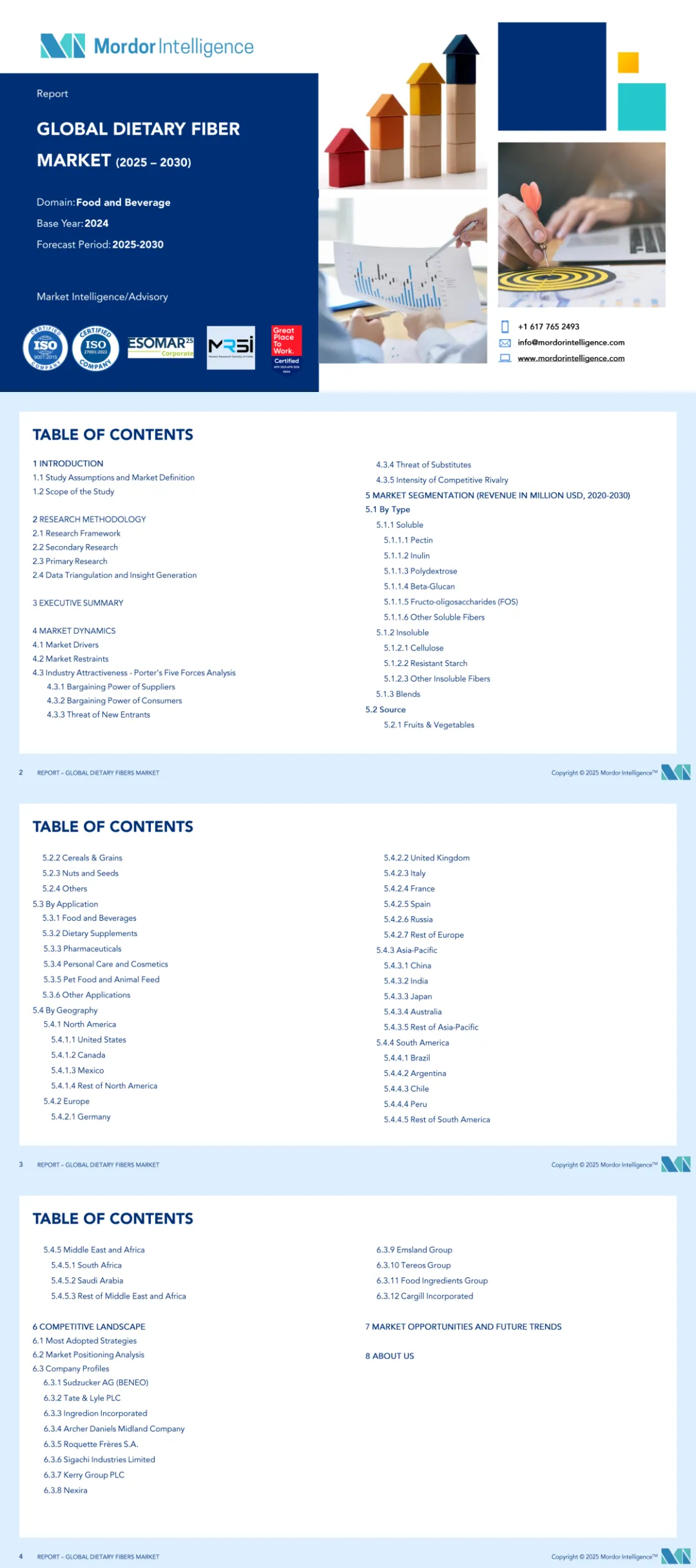 行业研报 | 全球膳食纤维市场规模及份额分析-增长趋势及预测(2025-2030年)