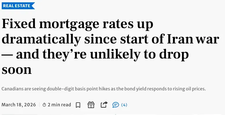 中产扎心!市场突然押注加拿大央行今年加息75基点!固定利率大幅上涨!专家警告:短期不会回落