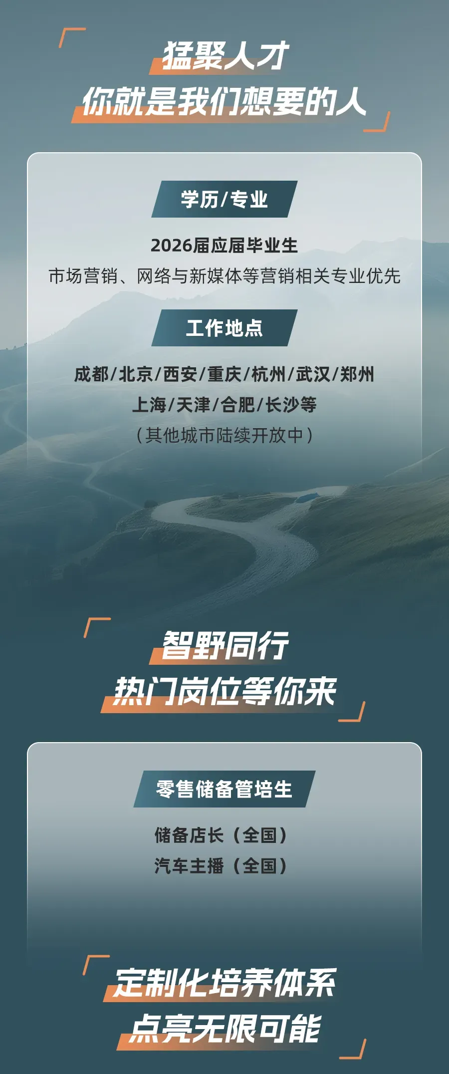 校园招聘丨猛YUE计划——猛士汽车营销一线专场校园招聘