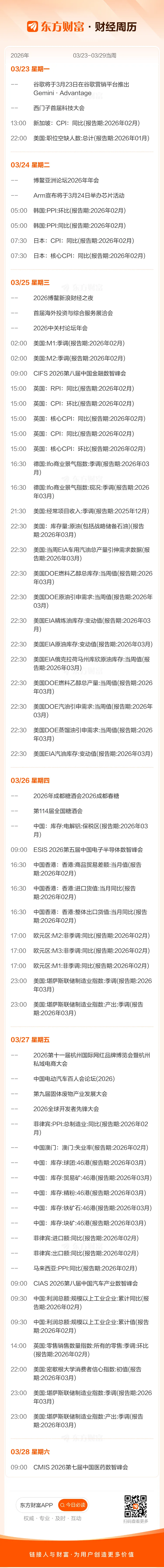 必看!影响下周市场的十大消息