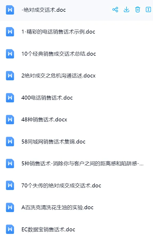 【销售】588套销售话术(销售成交话术|高效成交话术|销售营销话术|咨询话术】)汽车销售、装修成交话术、门店销售、电话等