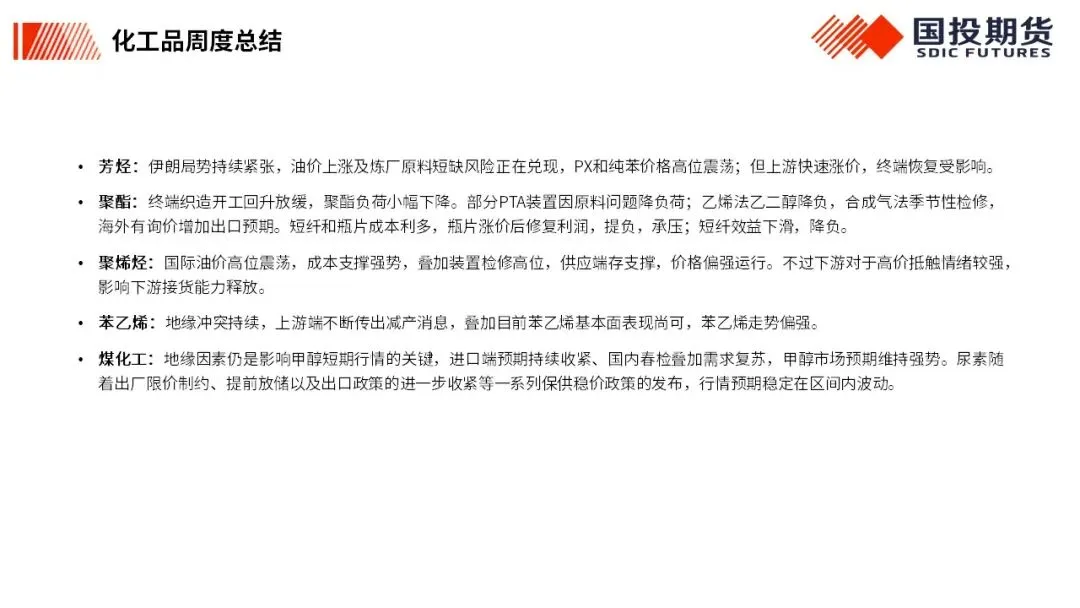 【国投期货|化工视点】化工市场周度概览20260323