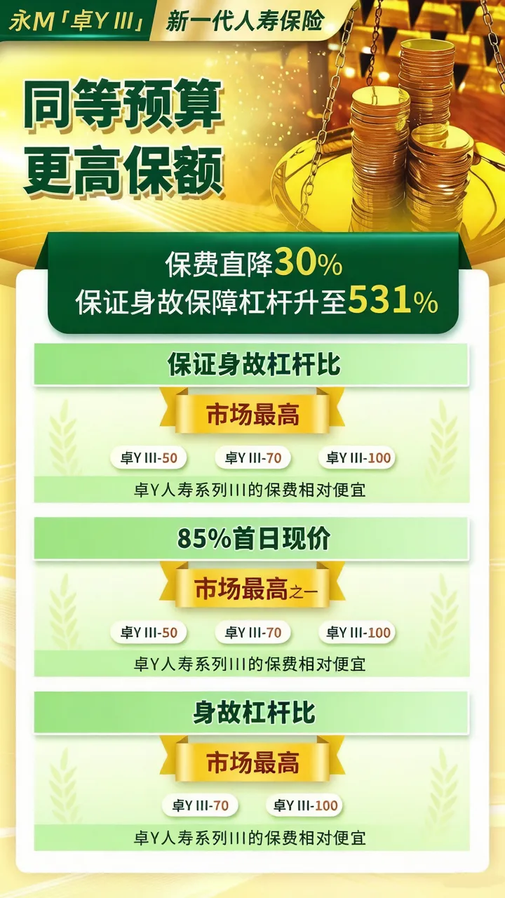 吊打市场的531%保障杠杆!永M「卓Y III」再次重塑高端寿险
