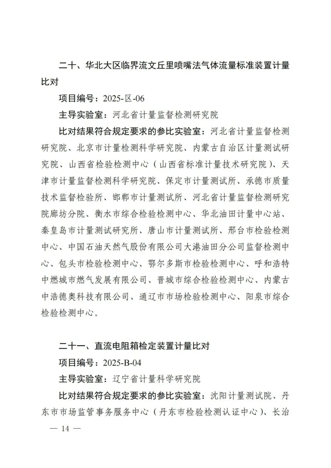 市场监管总局关于25项国家计量比对结果的通告