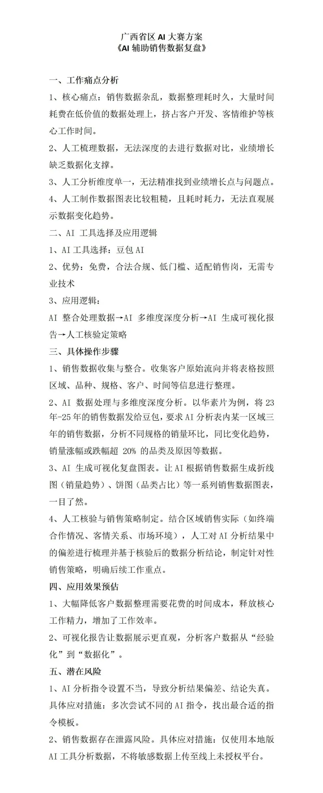 华素营销2026年AI应用大赛评比——销售篇