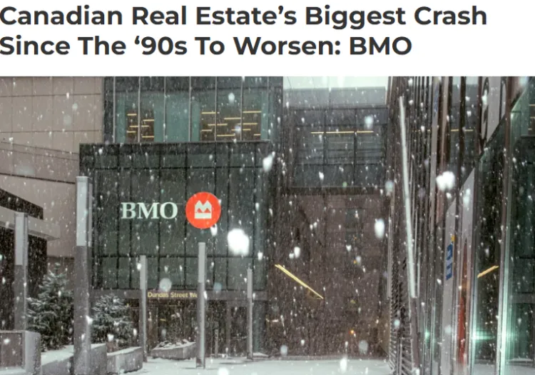 加拿大房地产市场遭遇90年代以来最大崩盘!扣除通胀几乎没涨