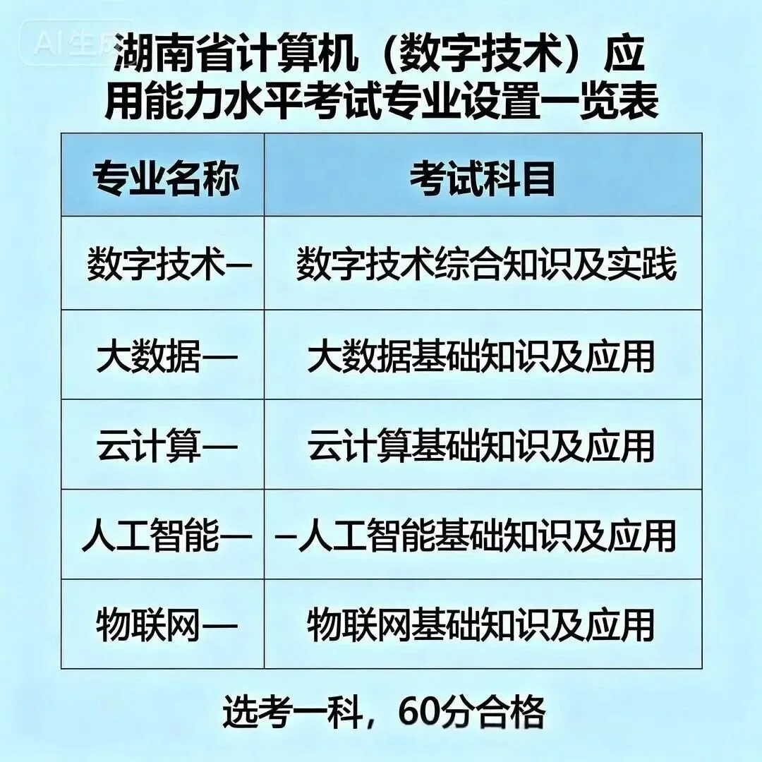 2026年湖南计算机(数字技术)应用能力水平考试作为职称评审的加分项,一次性讲清楚!