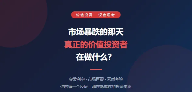 市场暴跌,真正的价值投资者在做什么?