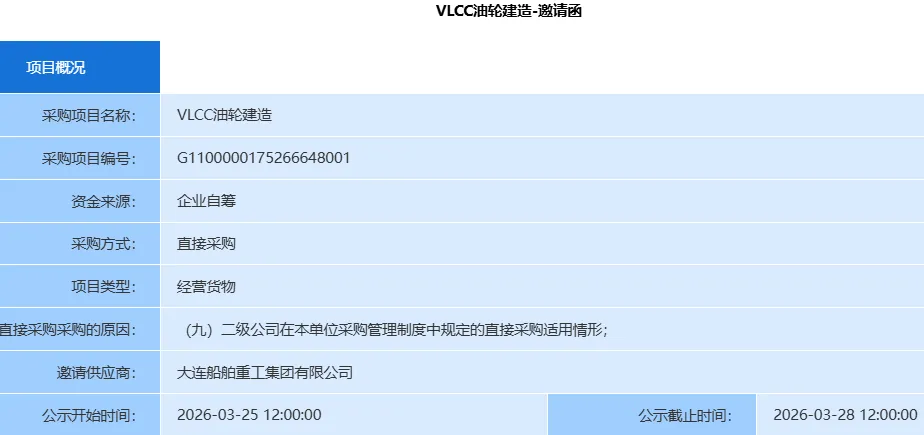 油轮市场火爆!中国船厂拟斩获10艘VLCC大单