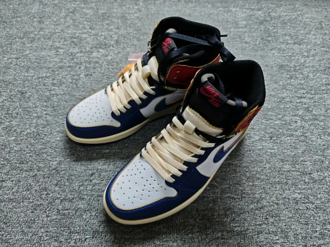 26年的市场仍要1w的天价AJ1!Union x Air Jordan 1蓝黑红