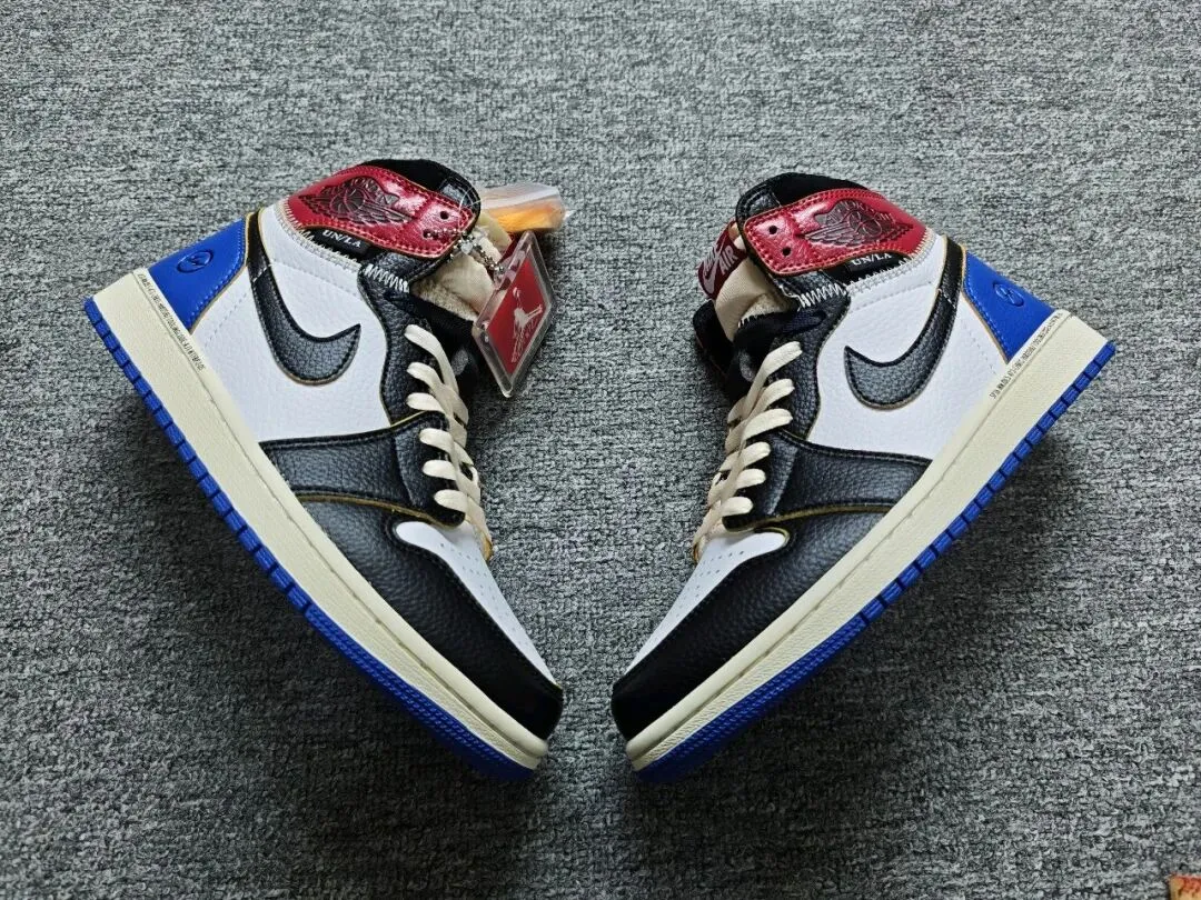 26年的市场仍要1w的天价AJ1!Union x Air Jordan 1蓝黑红