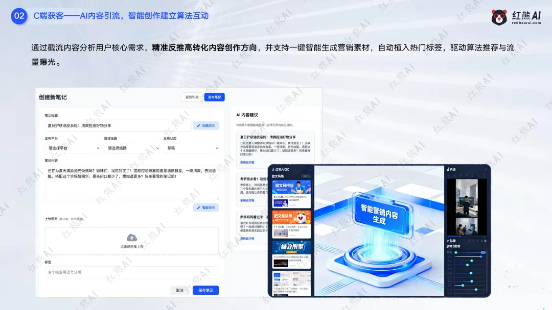 红熊AI saas服务模式,C端+B端获客推广,助力企业赢战市场!