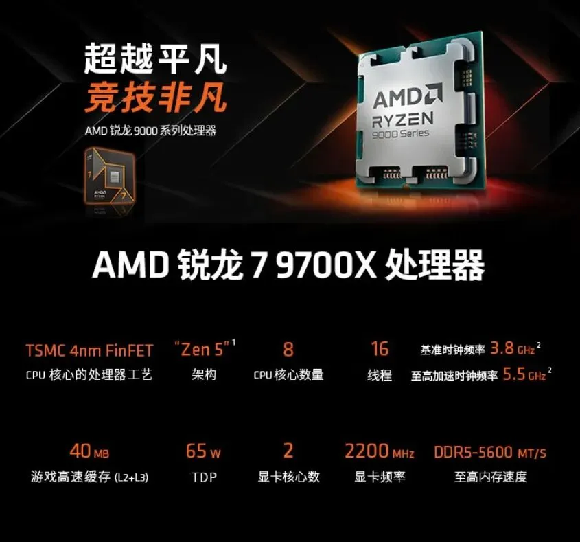 新品抢占2K市场?AMD 锐龙7 9700X不挑内存质价比拉满