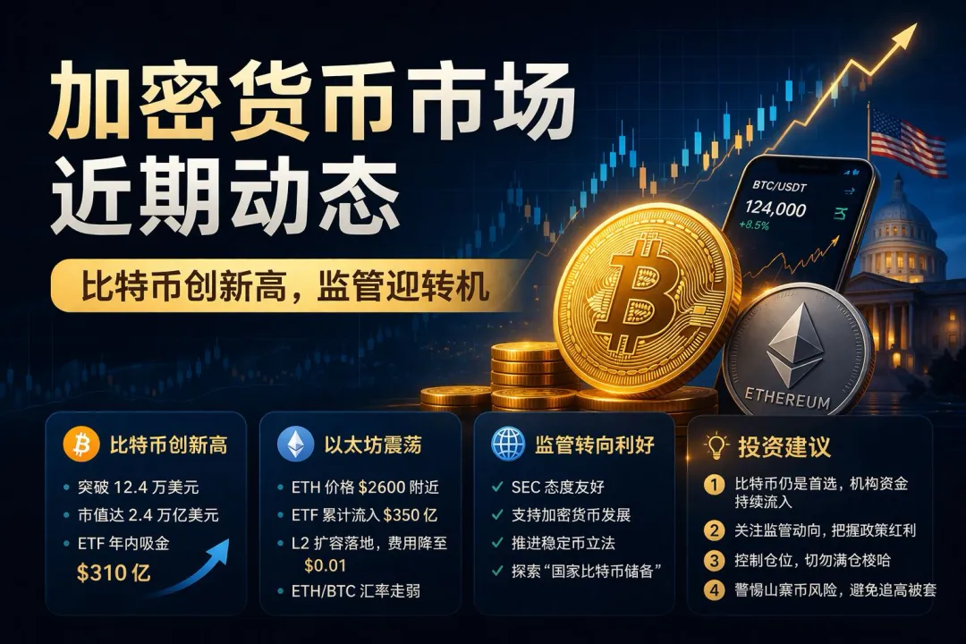 加密货币市场近期动态:比特币创新高,监管迎转机