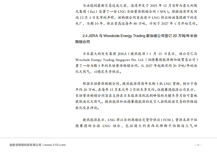 金联创《全球液化天然气市场月报》发布