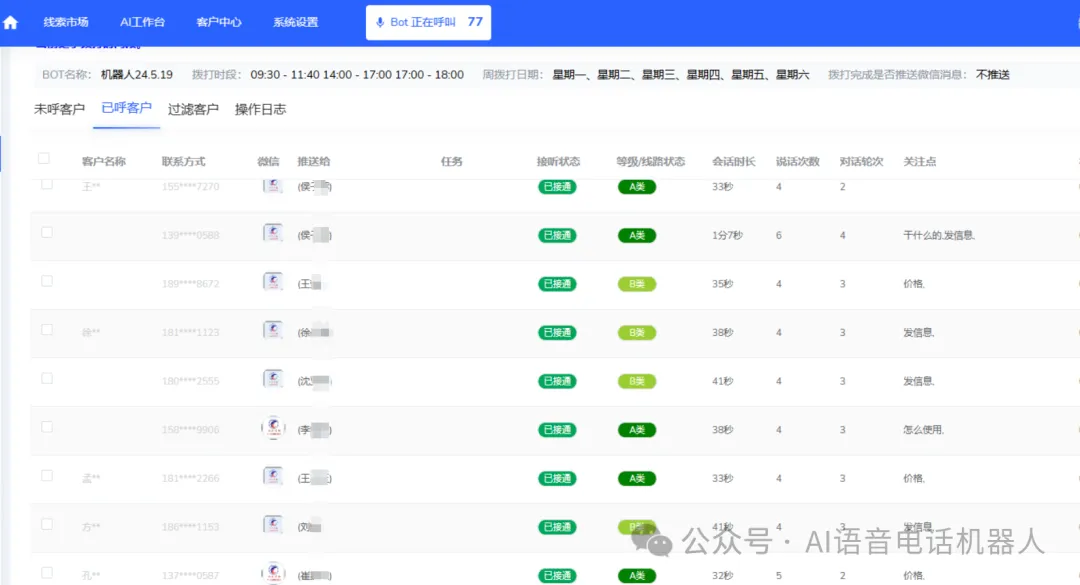 智能外呼系统,机器人自动打电话,智能应答获客