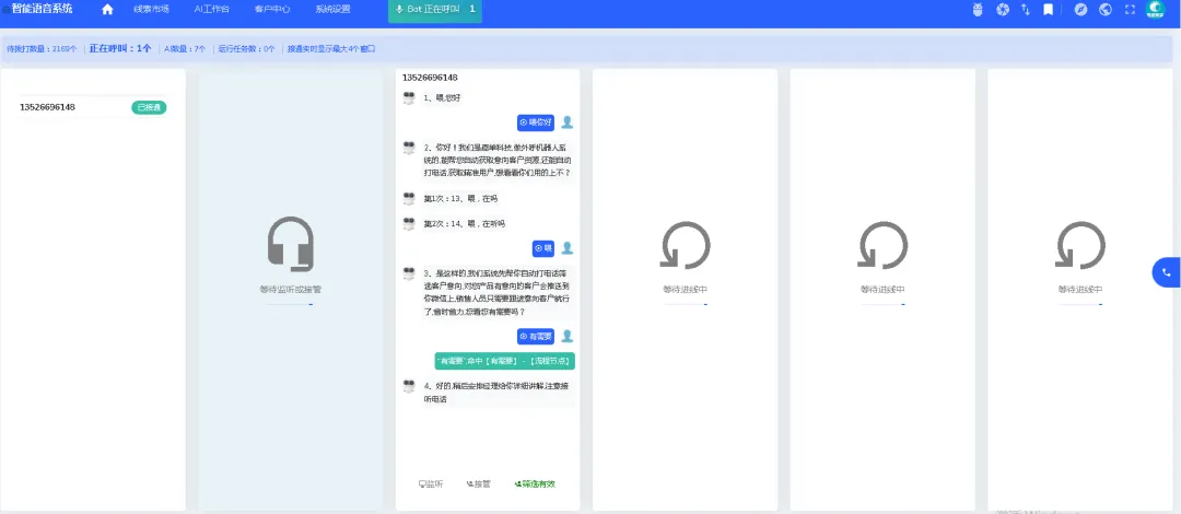 智能外呼系统,机器人自动打电话,智能应答获客