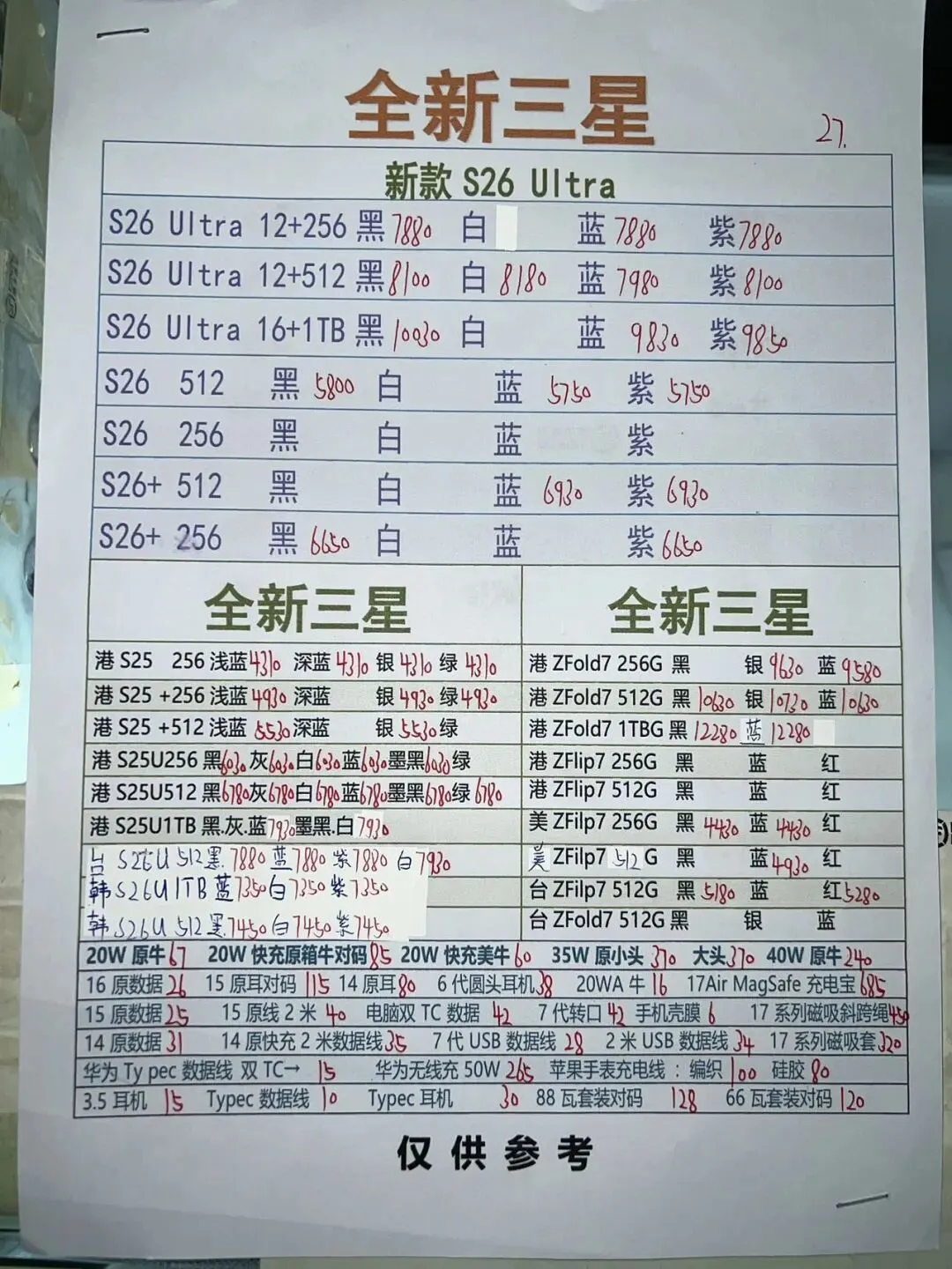 深圳华强北手机市场报价:3月27号