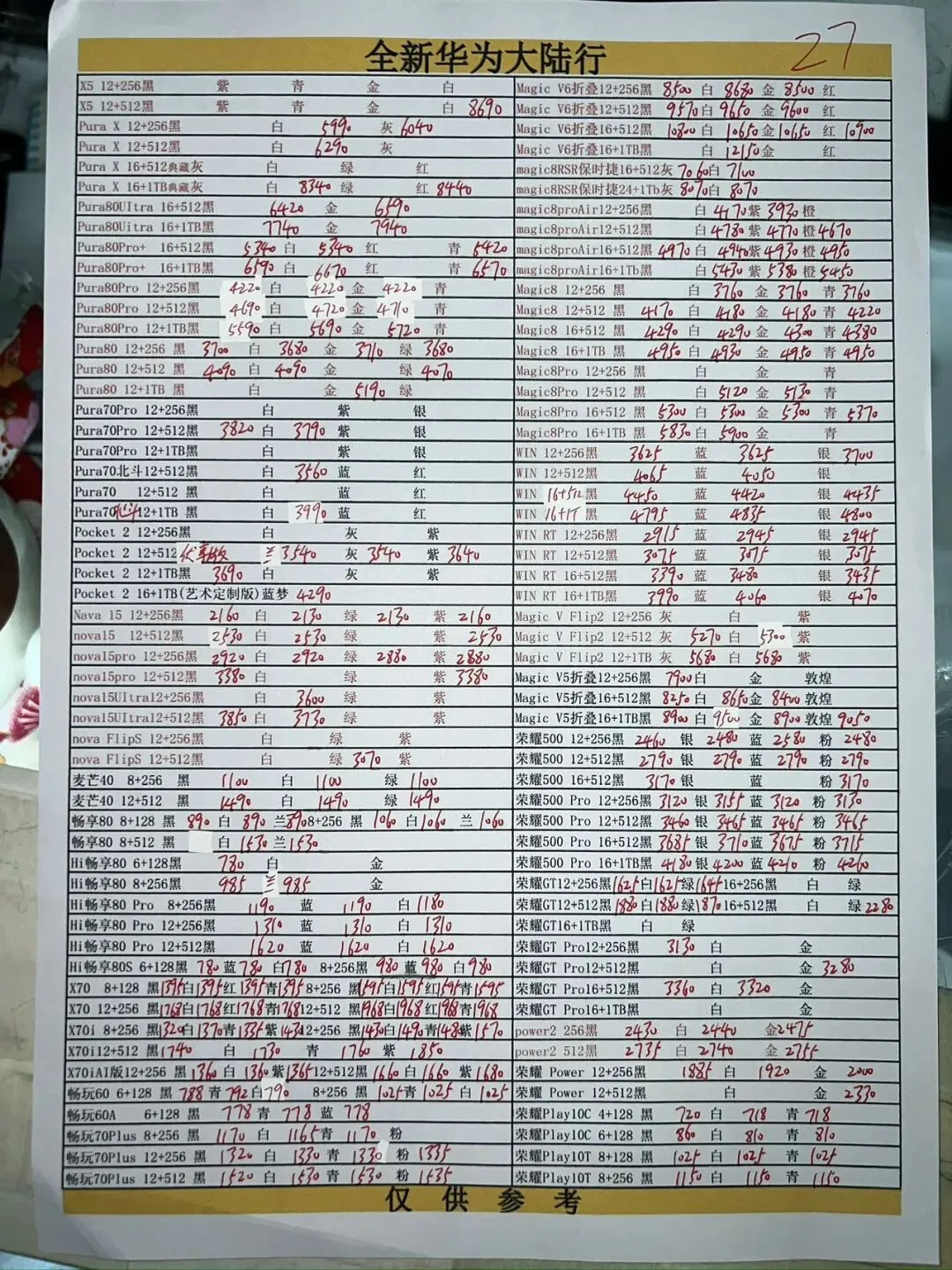 深圳华强北手机市场报价:3月27号
