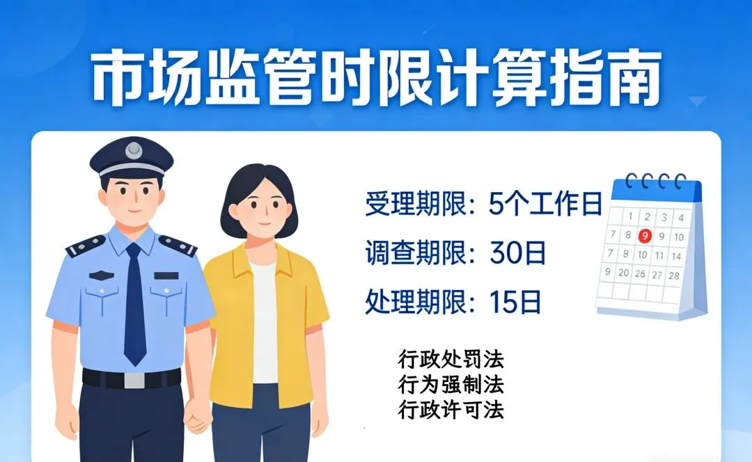 算错就败诉!市场监管时限计算:哪天起算?自然日/工作日怎么分