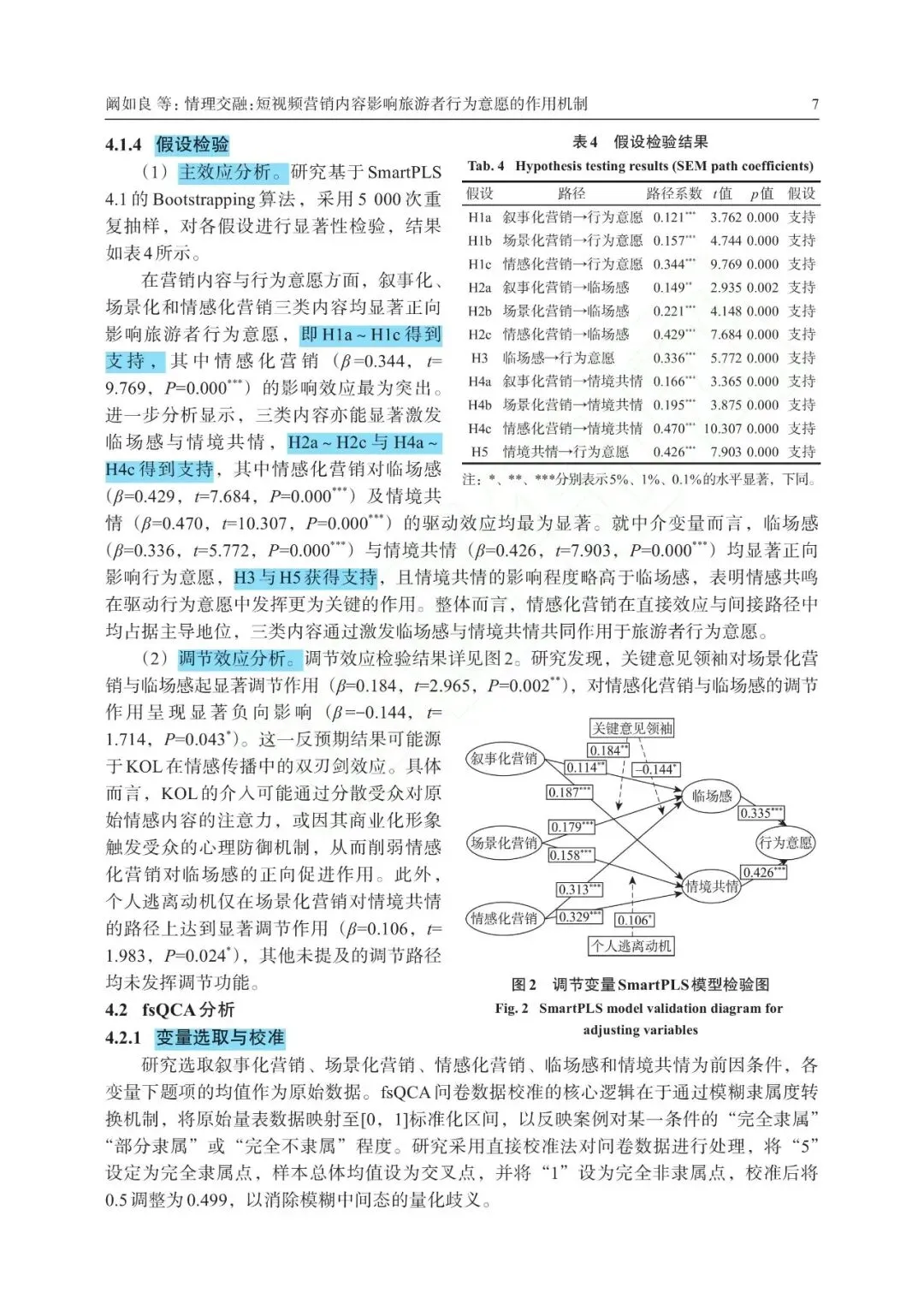 情理交融:短视频营销内容影响旅游者行为意愿的作用机制