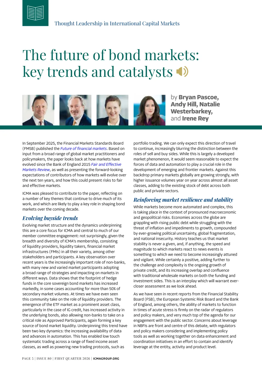 国际资本市场协会ICMA丨债券市场的未来:关键趋势与推动因素