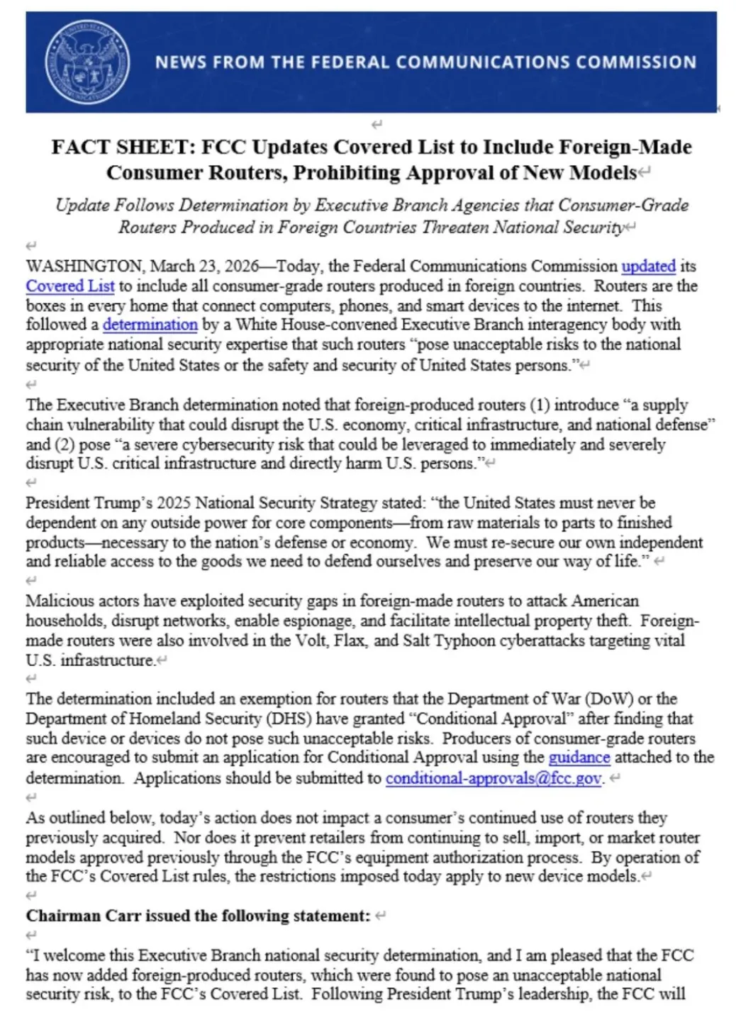 美国突然全面封杀中国路由器!60%市场份额一夜归零