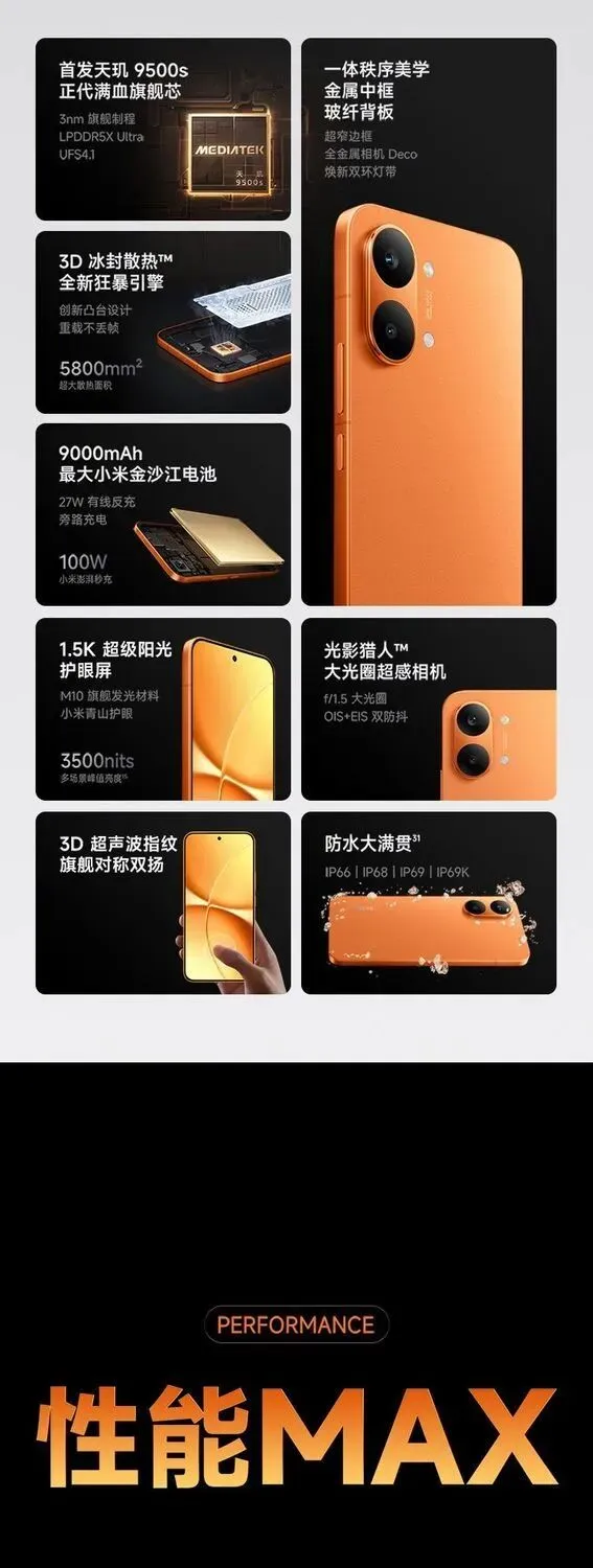 Turbo 5 炸穿中端市场!16GB+1TB 仅 2999 元,9000mAh + 跑分 340 万,太香了
