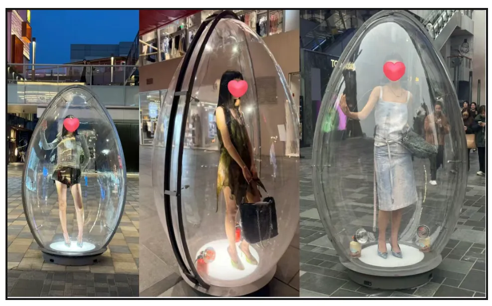 三里屯营销引争议:把模特放进透明装置,到底是艺术还是博眼球?