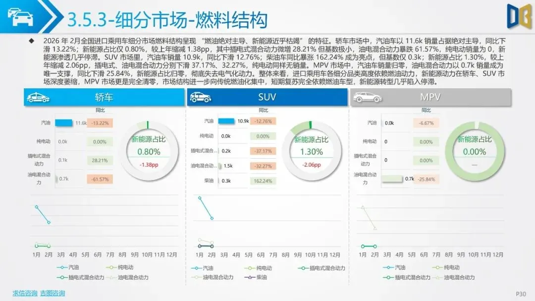 2026年2月汽车市场分析(乘用车、进口、商用车等)市场解读