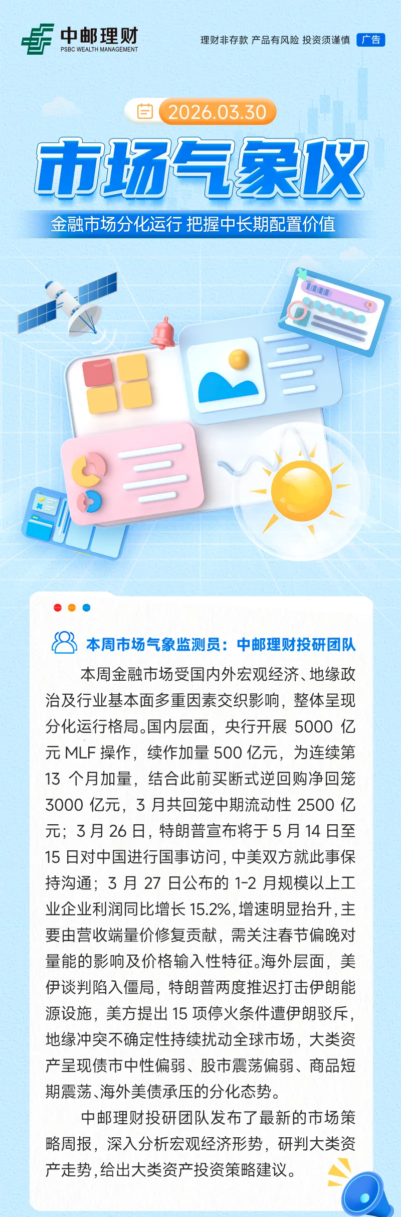 【市场气象仪】金融市场分化运行 把握中长期配置价值