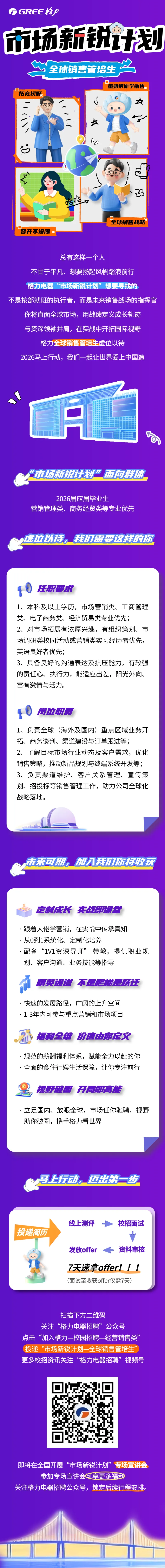 【经·就业】格力电器市场新锐计划全球销售管培生