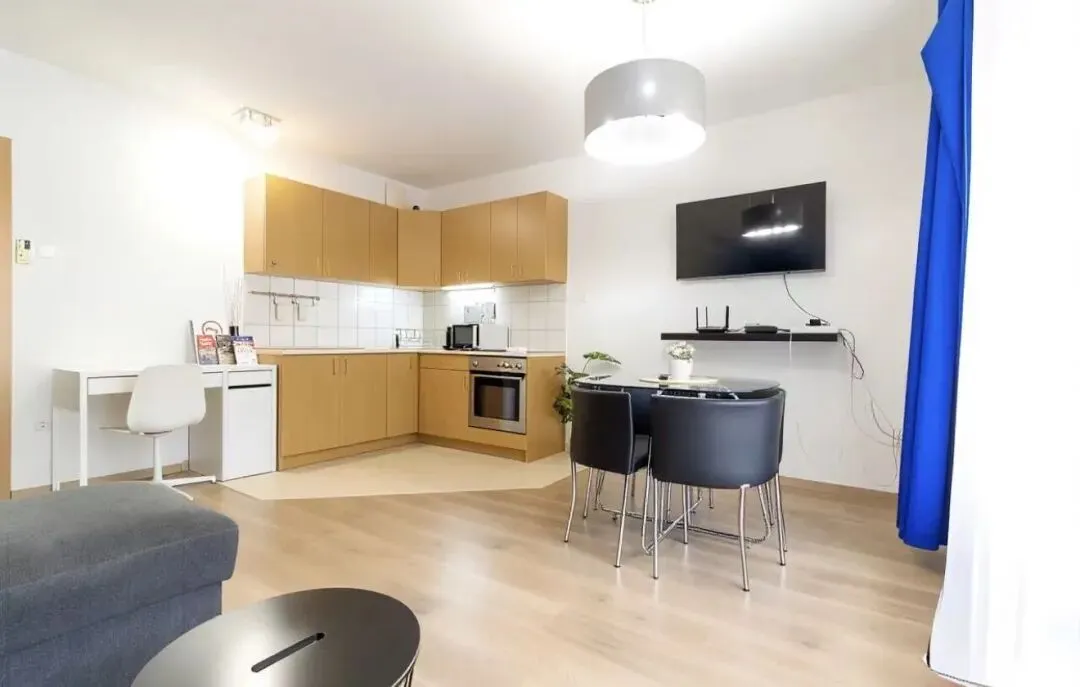 安居房产 | 出租 9区中央市场附近 精美装修 一室一厅公寓 带露台 采光极佳 储存空间充足 格局方正 宠物友好 家具齐全 可拎包入住