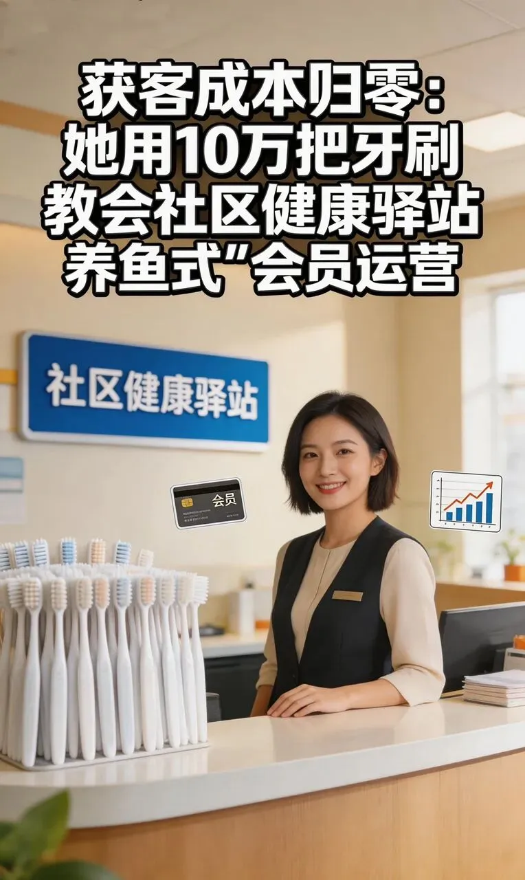 获客成本归零:她用10万把牙刷教会社区健康驿站“养鱼式”会员运营