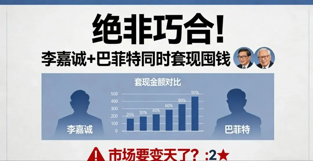 绝非巧合!李嘉诚、巴菲特同时套现囤钱,市场释放重磅警示信号